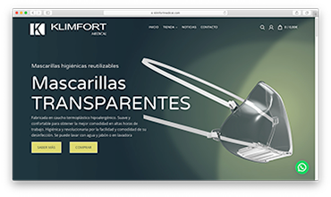 Diseño web de tienda online mascarillas transparentes